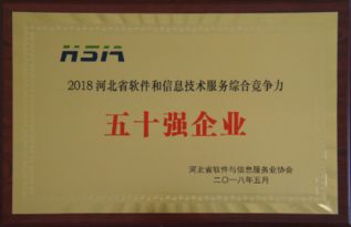 我公司榮膺2018年省軟件和信息技術(shù)服務(wù)綜合競爭力50強企業(yè)